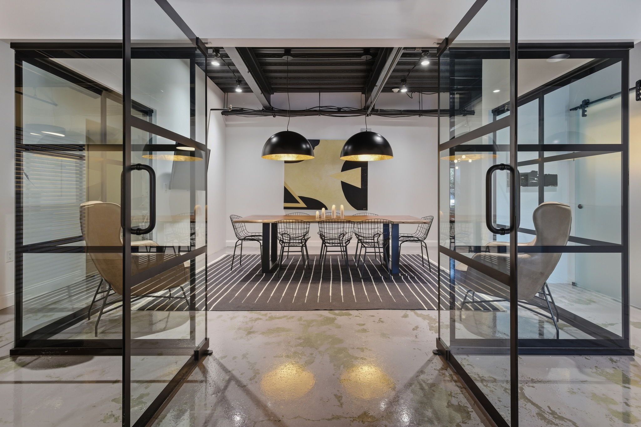 Looking into the conference room