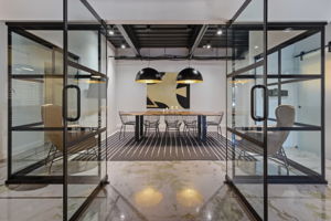 Looking into the conference room