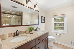 Hall Bathroom with Dual Vanity
