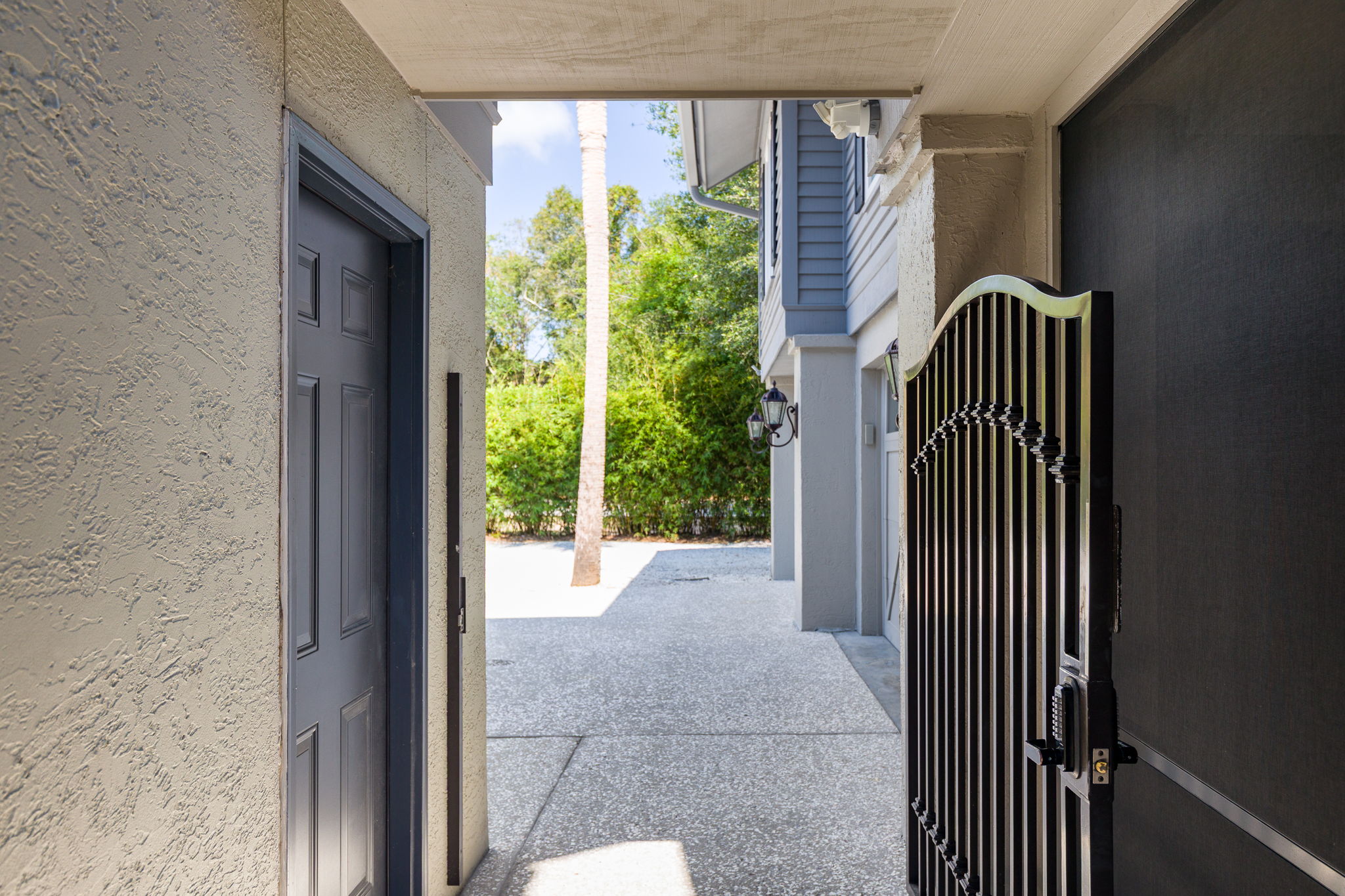 Entryway with keypad gate ready for new guests!