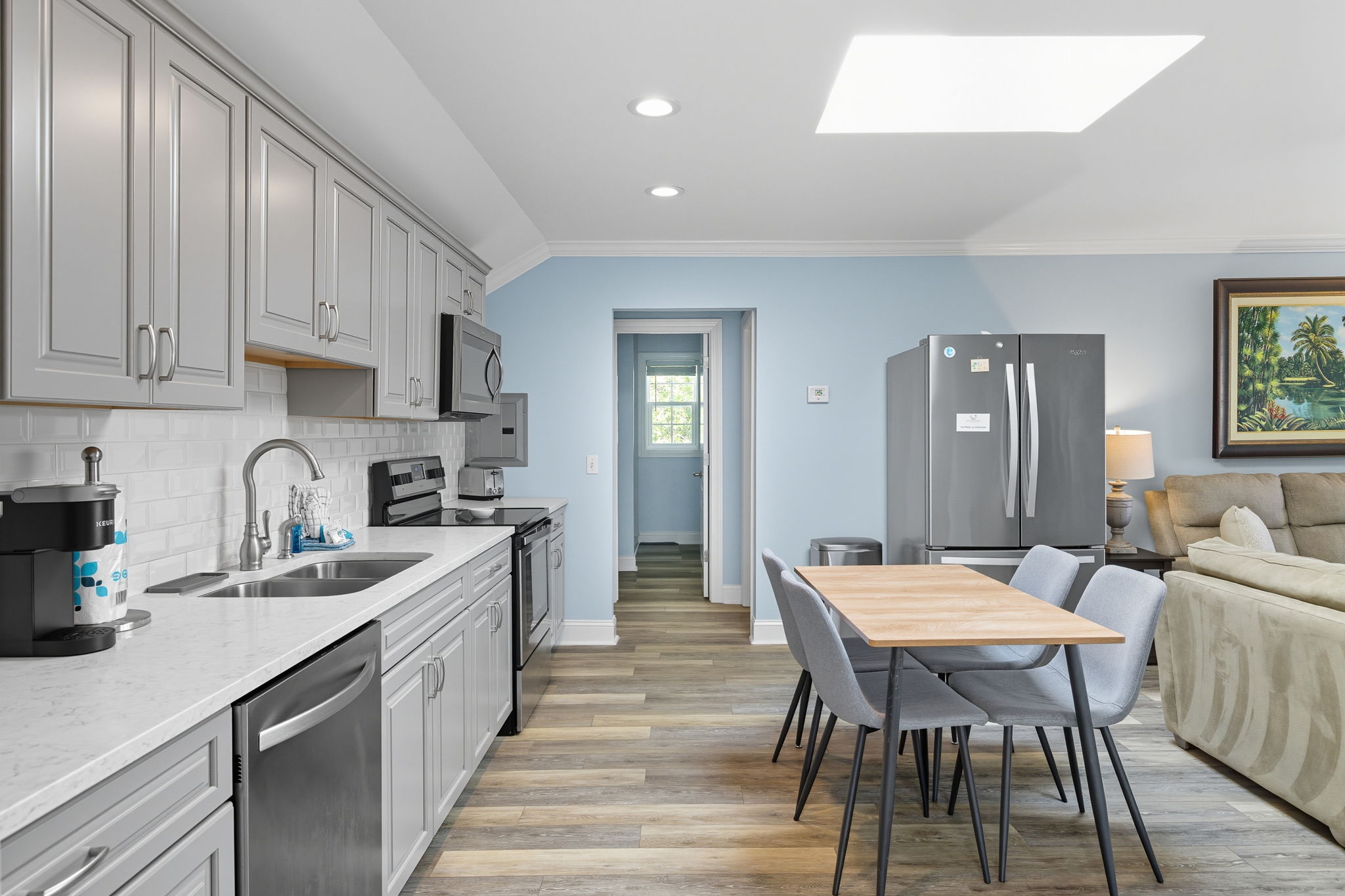 A full-size, eat in kitchen serves the In-law/nanny suite.
