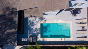An aerial view of the pool at 1 Sea Hawk.