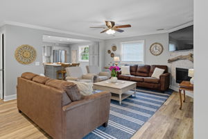 Living room with view to the kitchen.