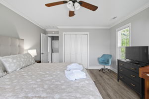 Loads of storage & a flat screen TV in the King bedroom.