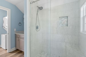 Large walk-in shower in the In-law/nanny suite.