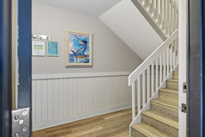Stairs lead to the main living area.