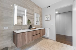 Primary En Suite Bathroom - Double Vanity with Lighted Medicine Cabinets