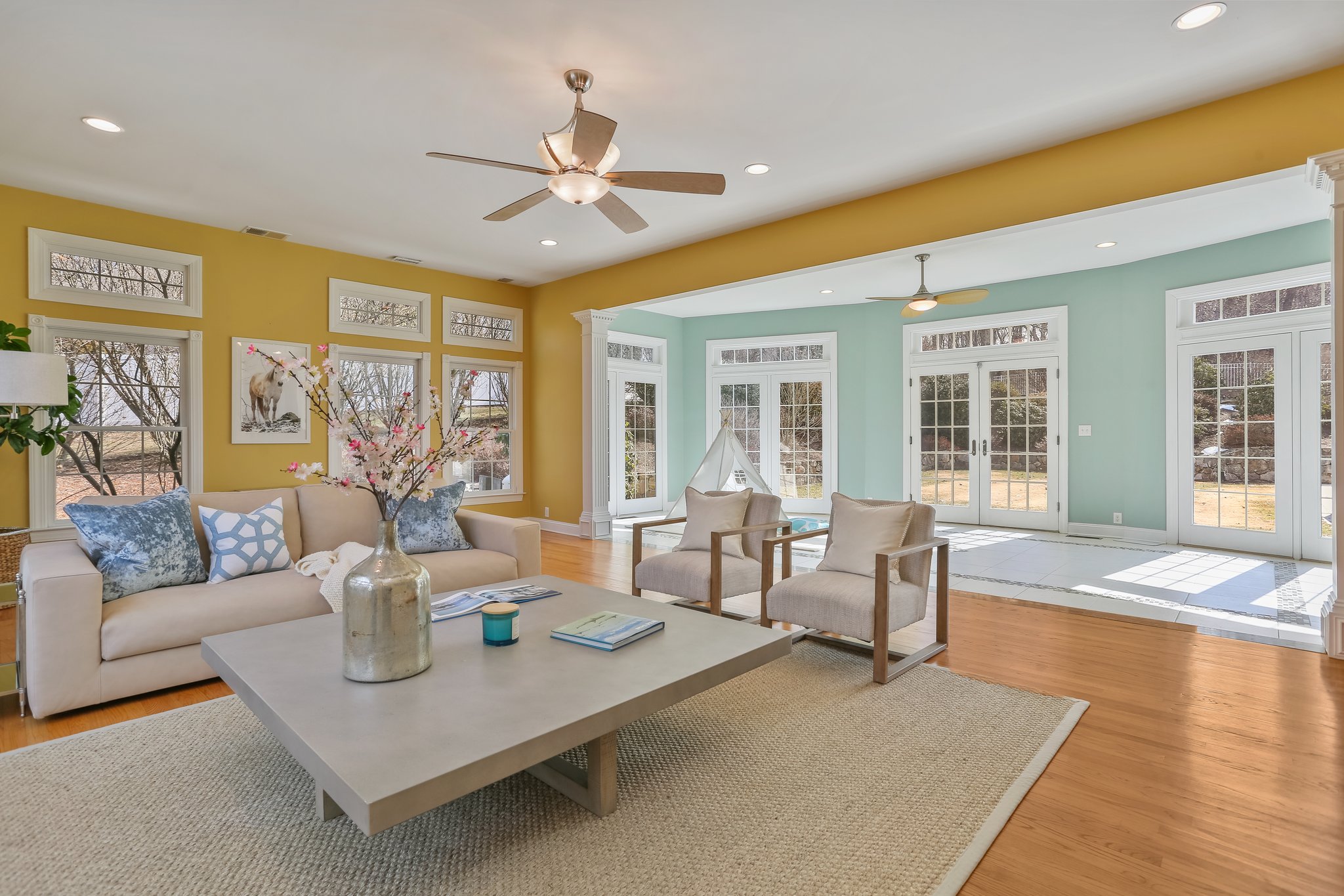 Sun Room - Facing wall of French Doors leading you to your outdoor oasis