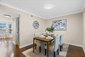 Formal dining room ideal for gatherings, conveniently located near the kitchen and main living areas.