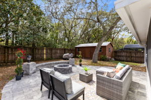 Expansive entertainment paved area with lots of space left