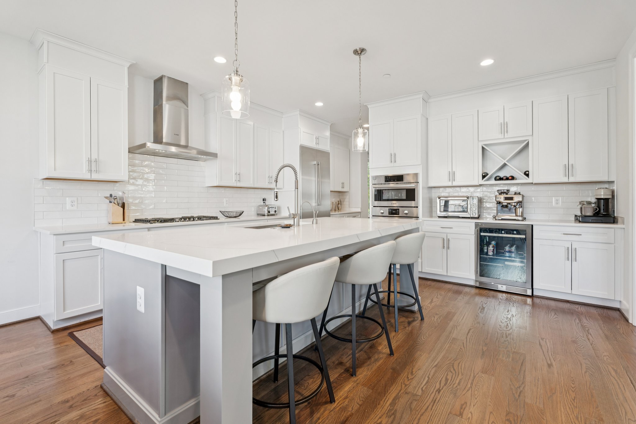Gourmet Kitchen with High End Appliances & Beverage Center