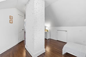 Walk in closet, recently refinished hardwood floors, & plenty of eave stoarge.