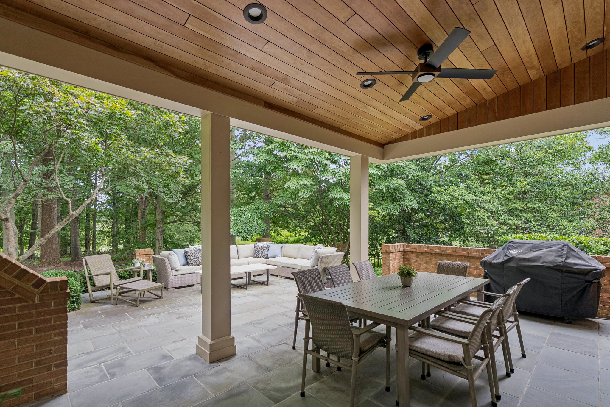 Al Fresco Dining under Covered Terrace with Golf Course Views