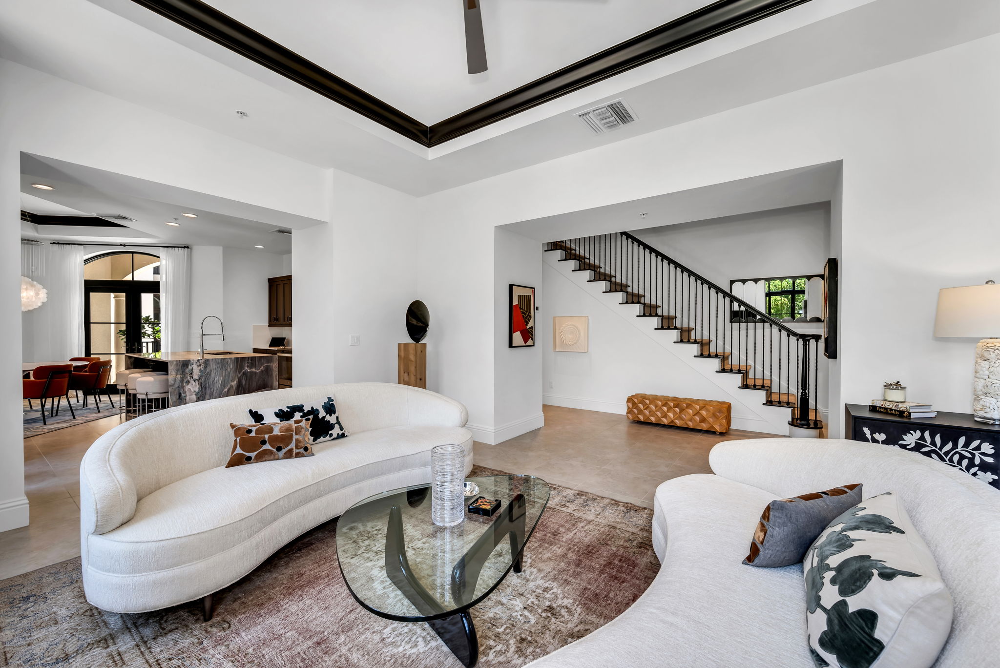 Living Room and Staircase