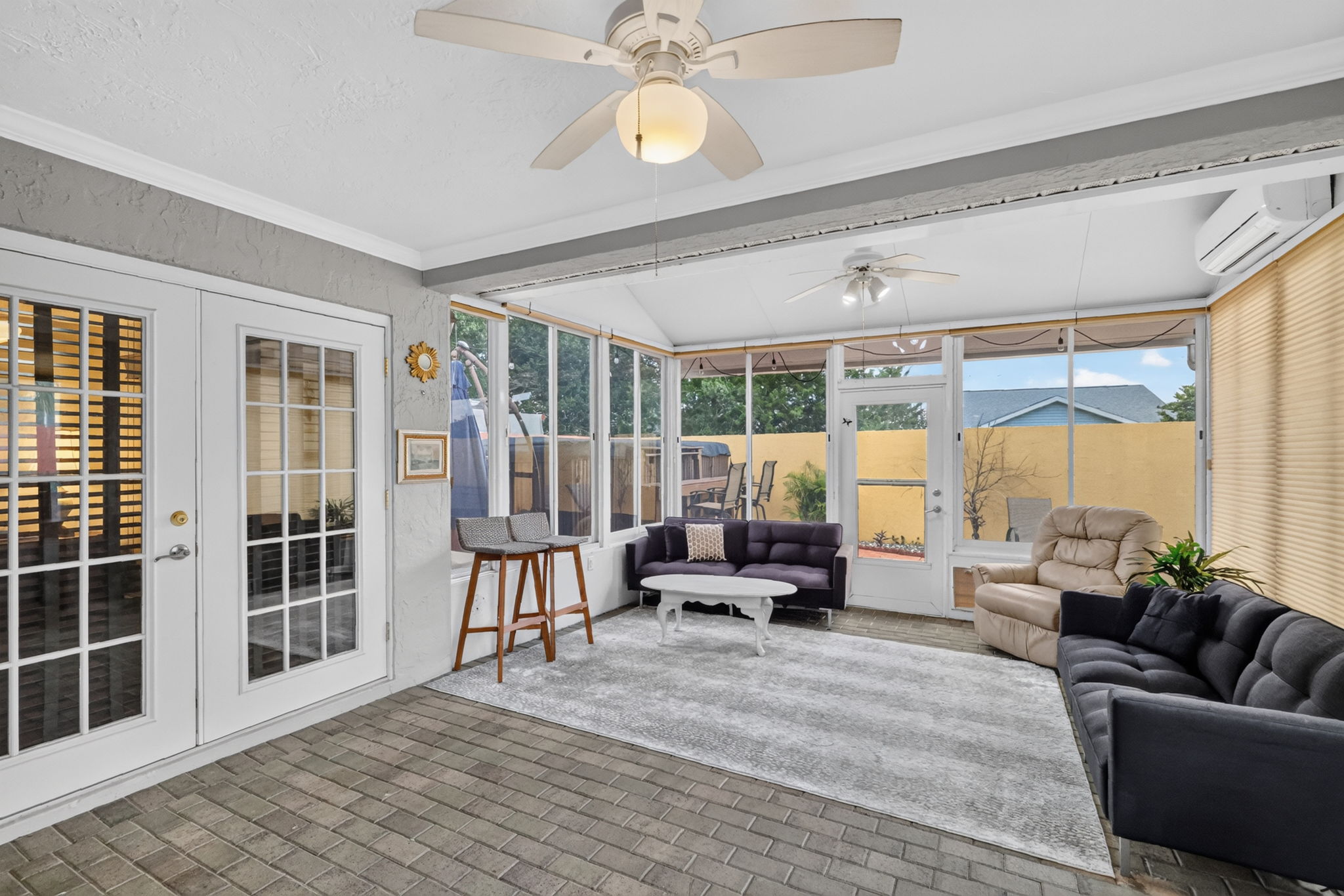 Glass-Enclosed Paver Lanai with Mini-Split