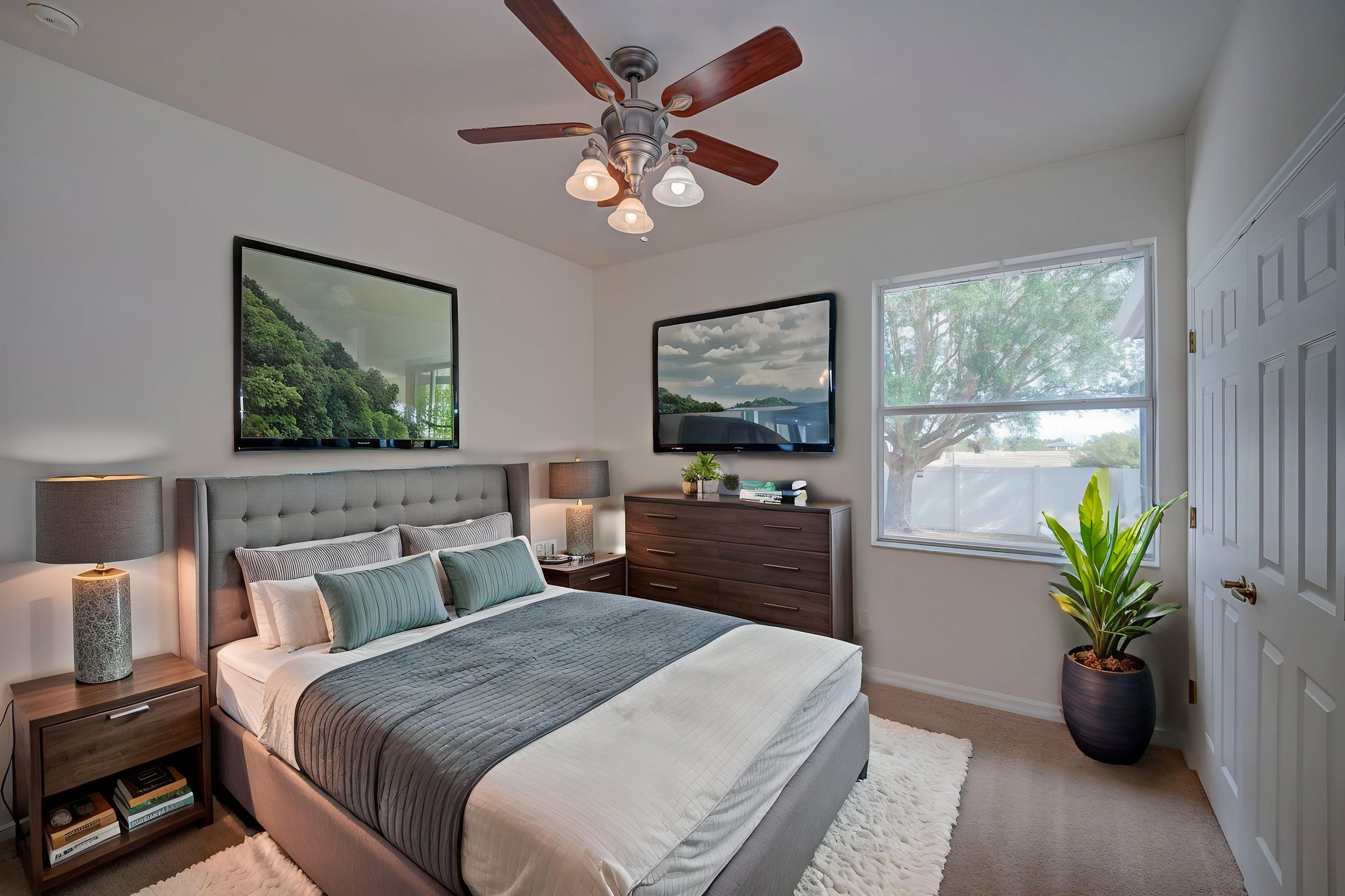 Virtually staged bedroom 2