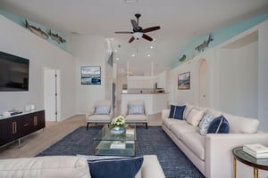 Virtually staged living room
