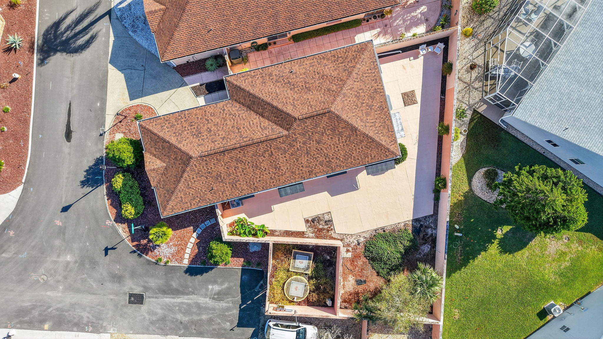 Aerial of Large Corner Lot with ROOM FOR A POOL!