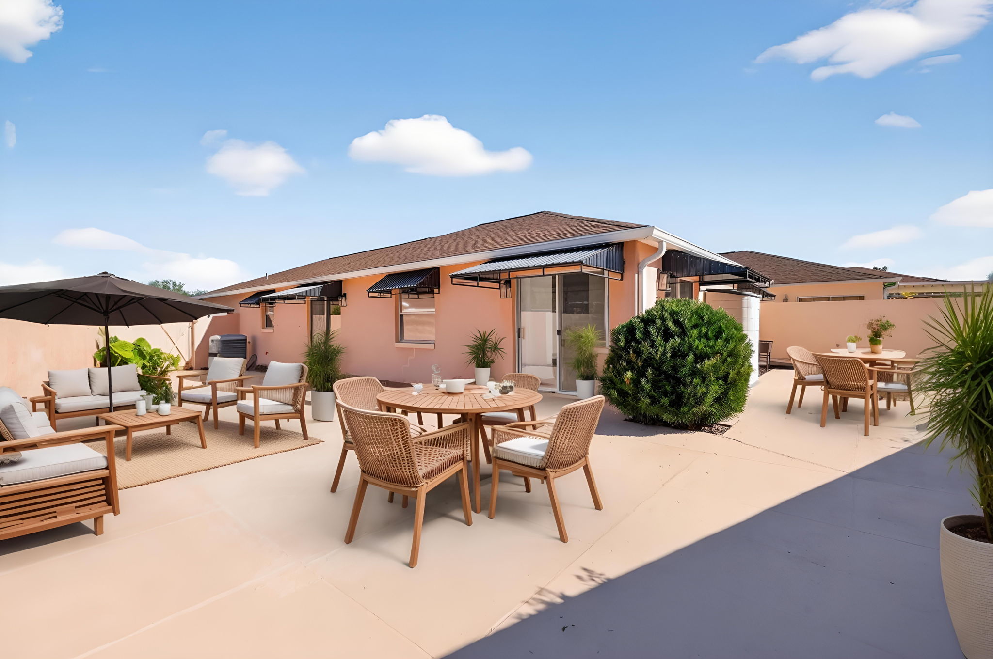 Virtually Staged - Rear and Side Courtyards