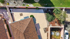 Aerial of Rear and Side Courtyards with ROOM FOR A POOL!