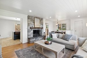 Wood Floors thru Living Room and Dining Room