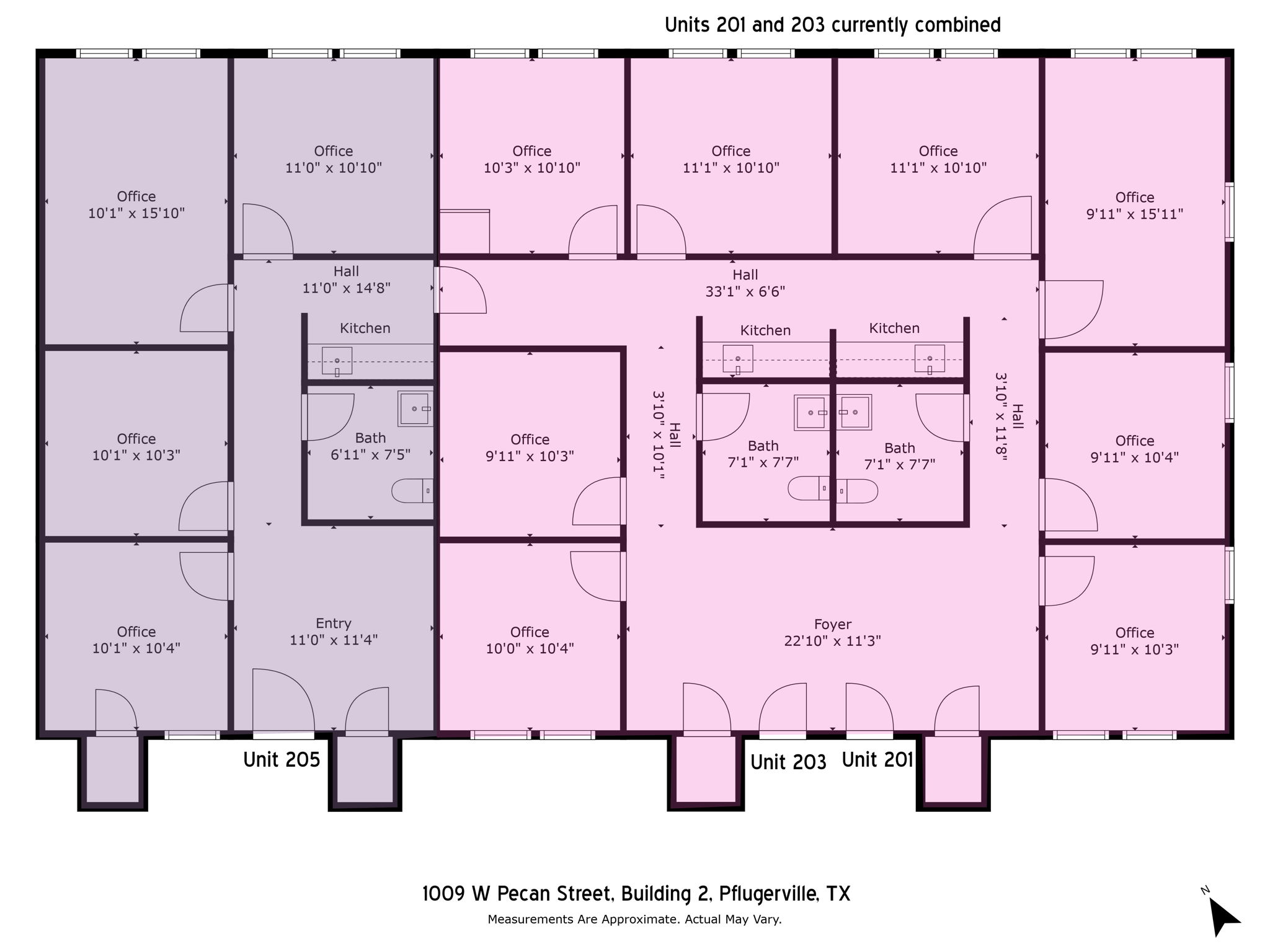 Floorplan 201, 203, 205