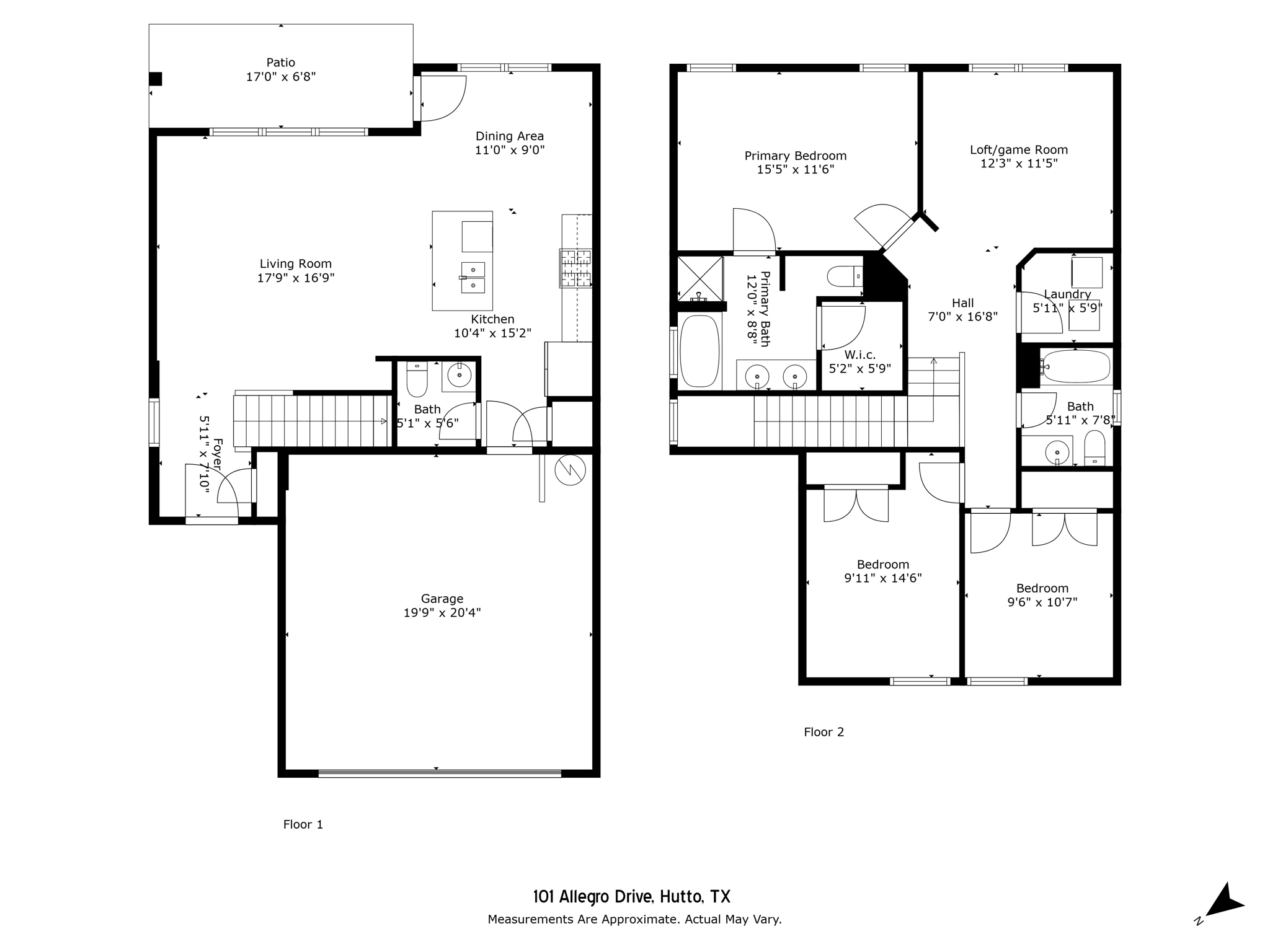 Floors 1 and 2