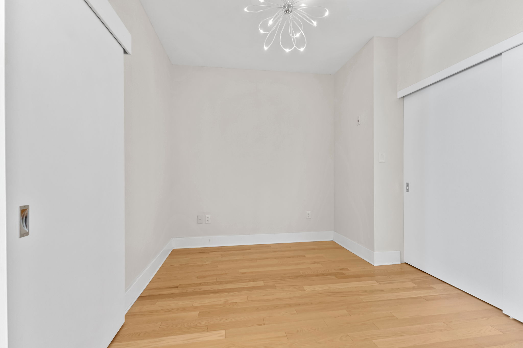 Bedroom barn doors provide privacy...