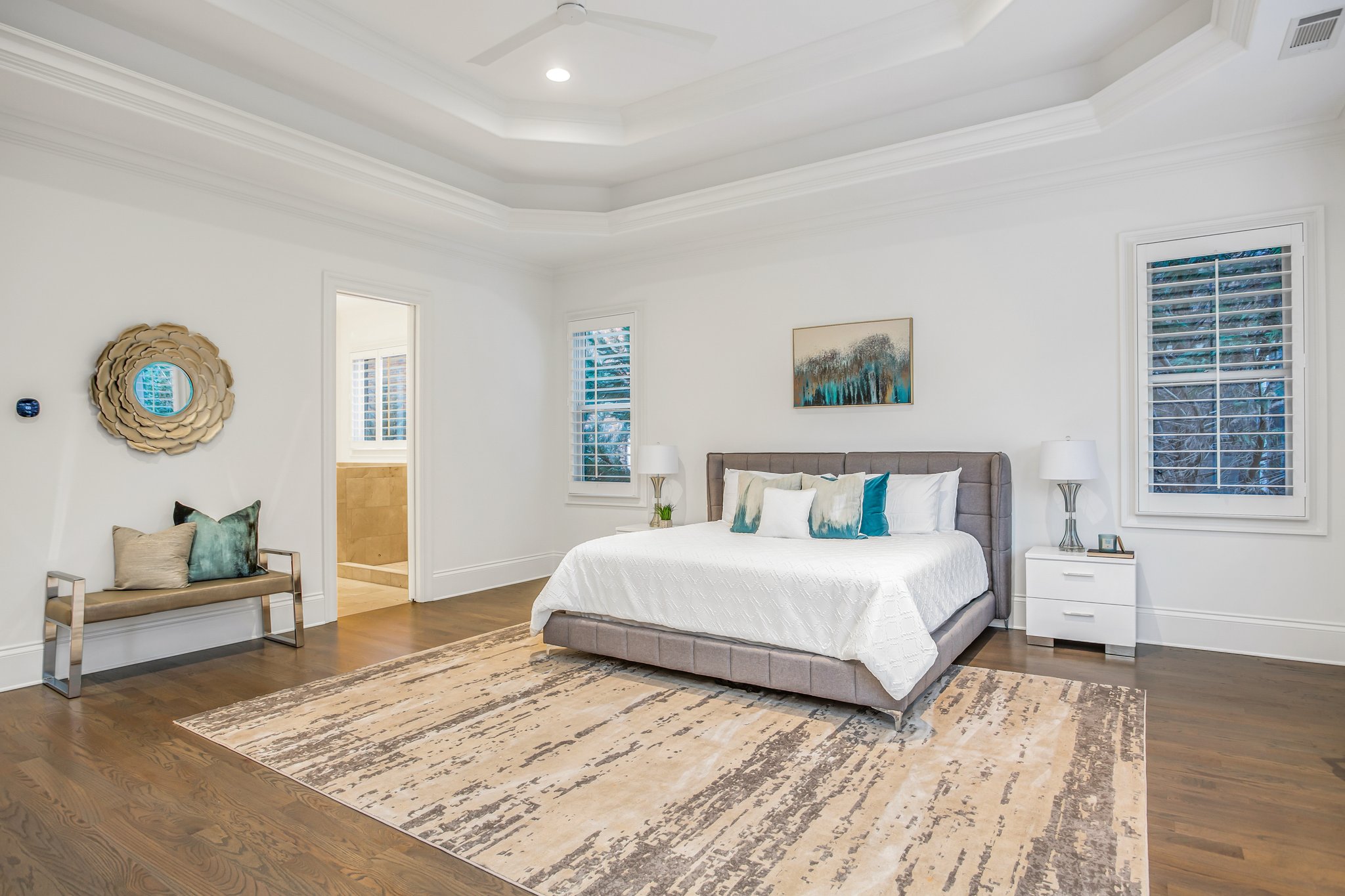 The upstairs master suite--one of 4 upstairs bedooms!