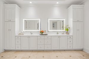 Check out all that storage--and the LED-lit mirrors!