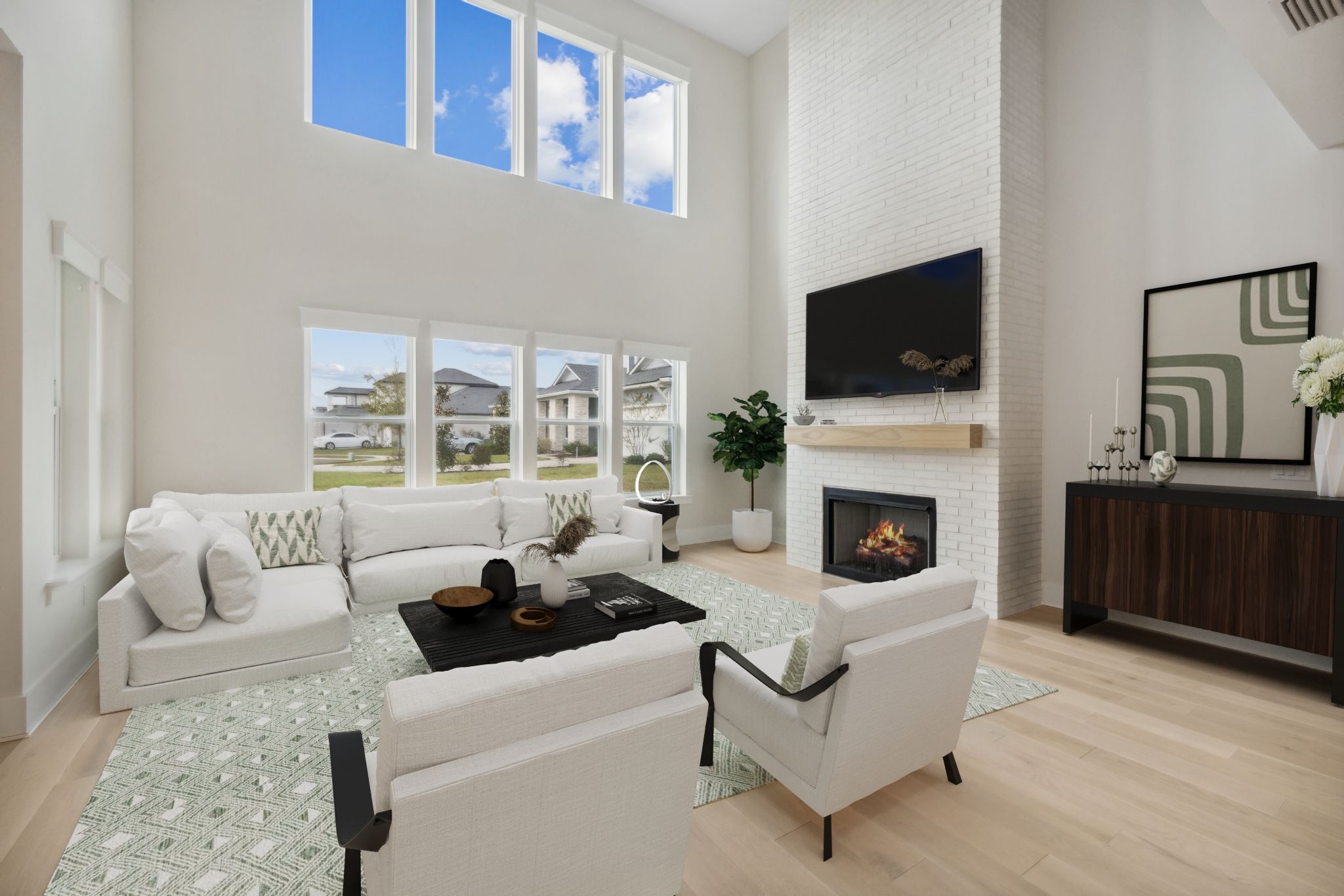 Virtually Staged Family Room