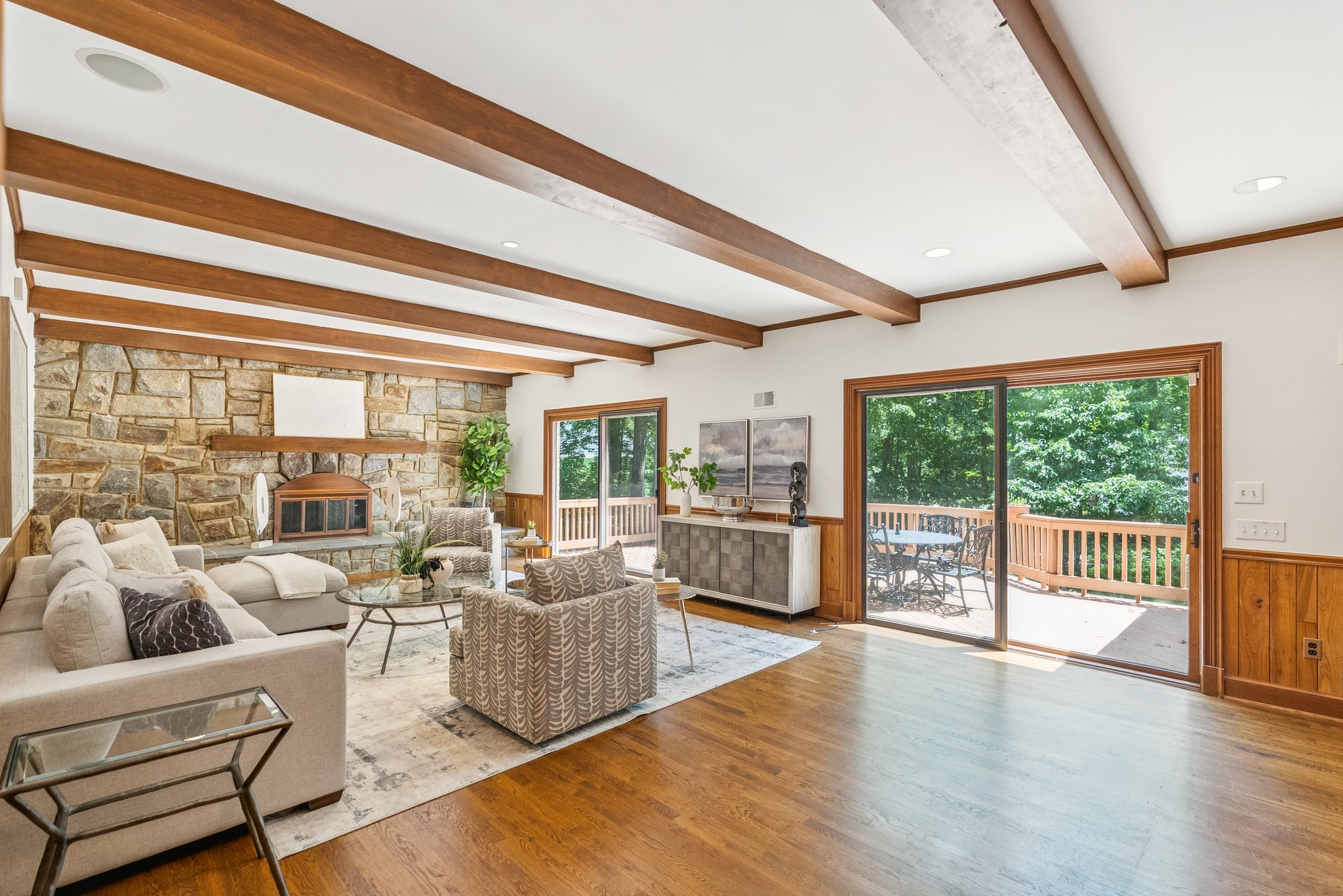 Sweeping Family Room with access to Rear Deck