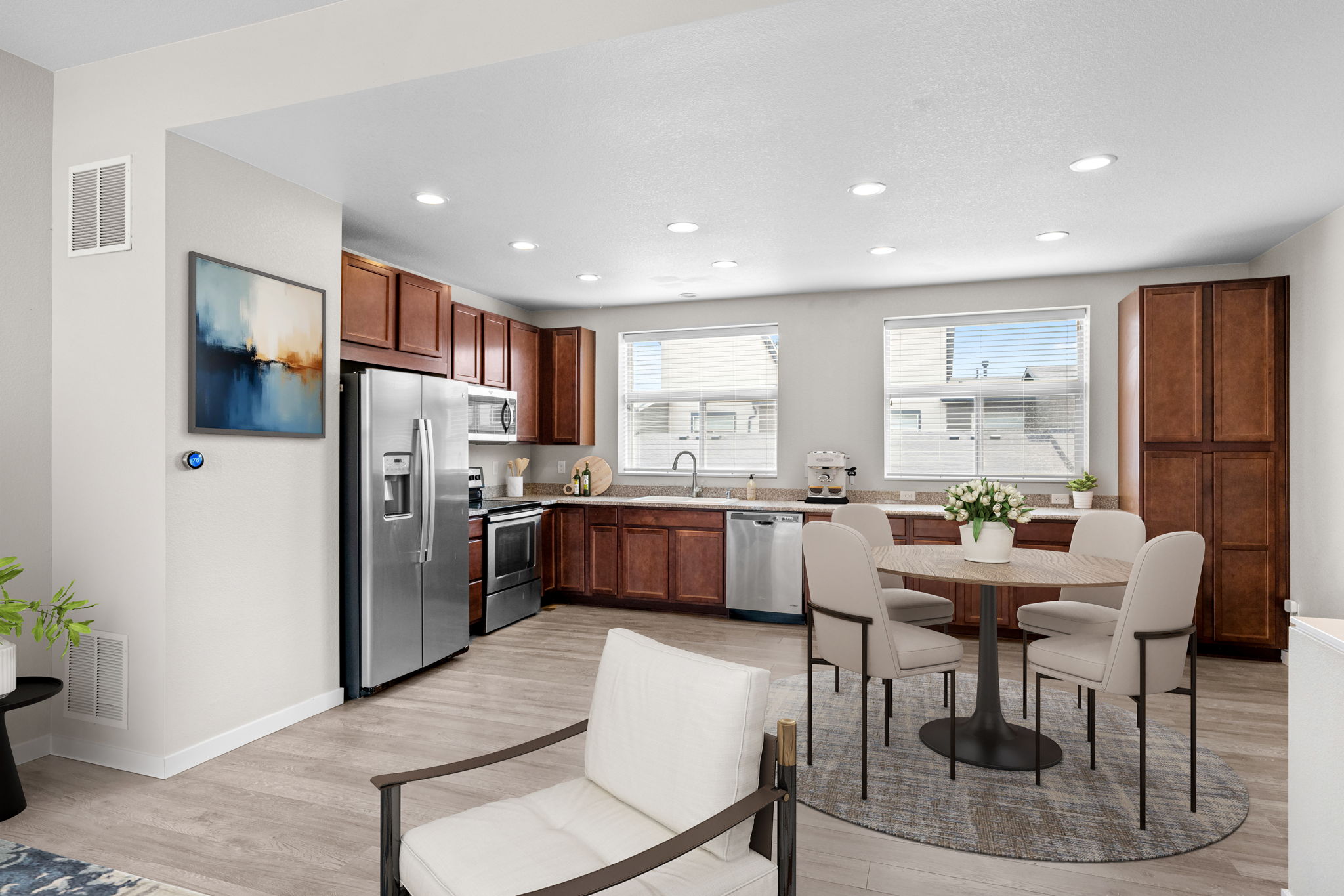 Virtually Staged Kitchen & Dining Area