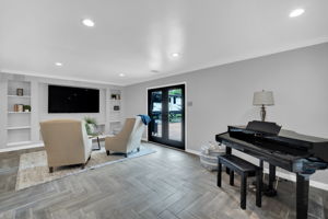 Plenty of room for seating and entertainment areas with easy access to the backyard entertaining areas