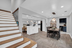 Intricate details catch the eye the moment you walk in the door and are greeted with an open floorplan