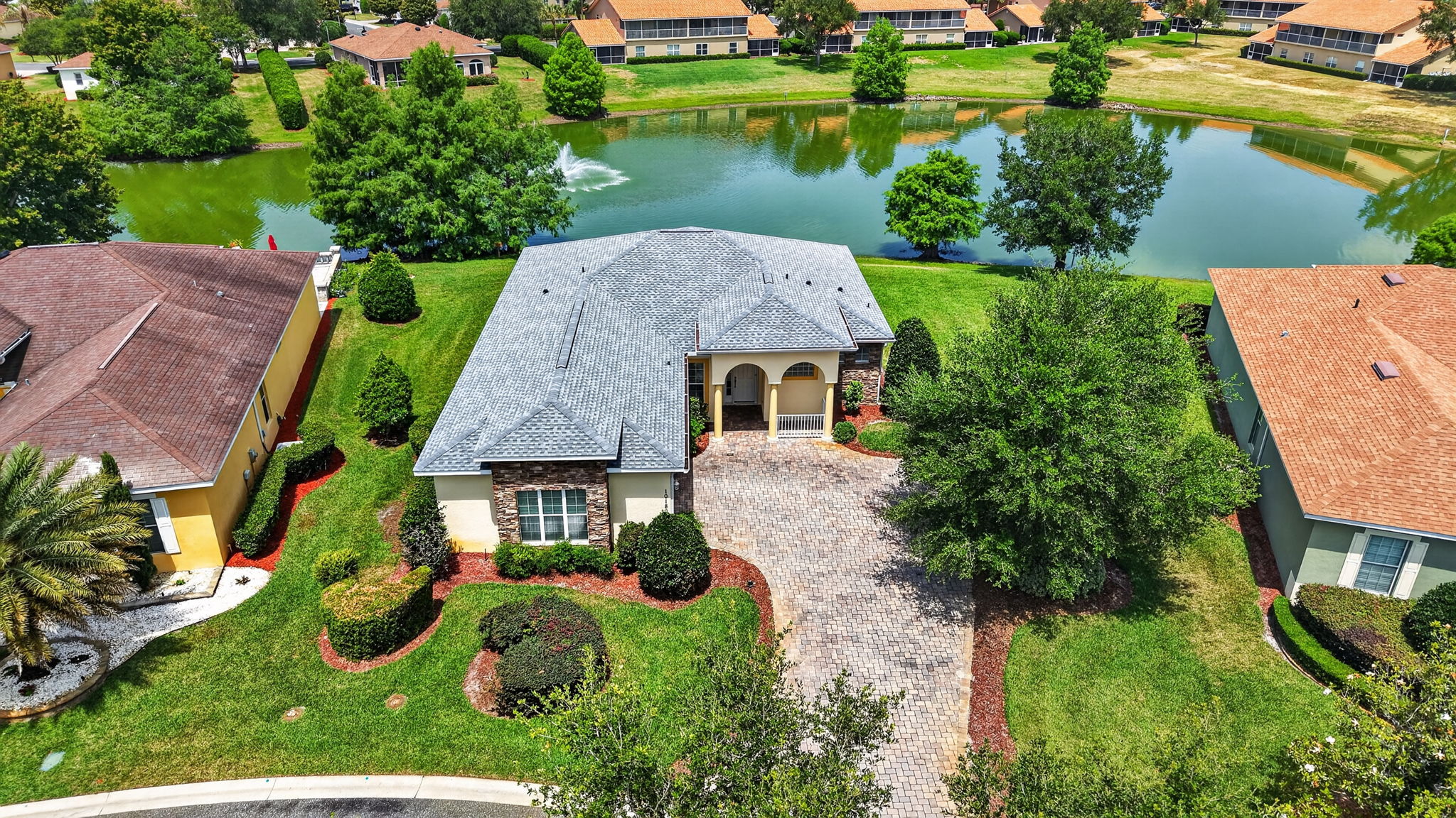Aerial Front Elevation with Water Views