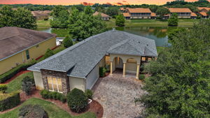 Twilight Front Elevation with Water Views