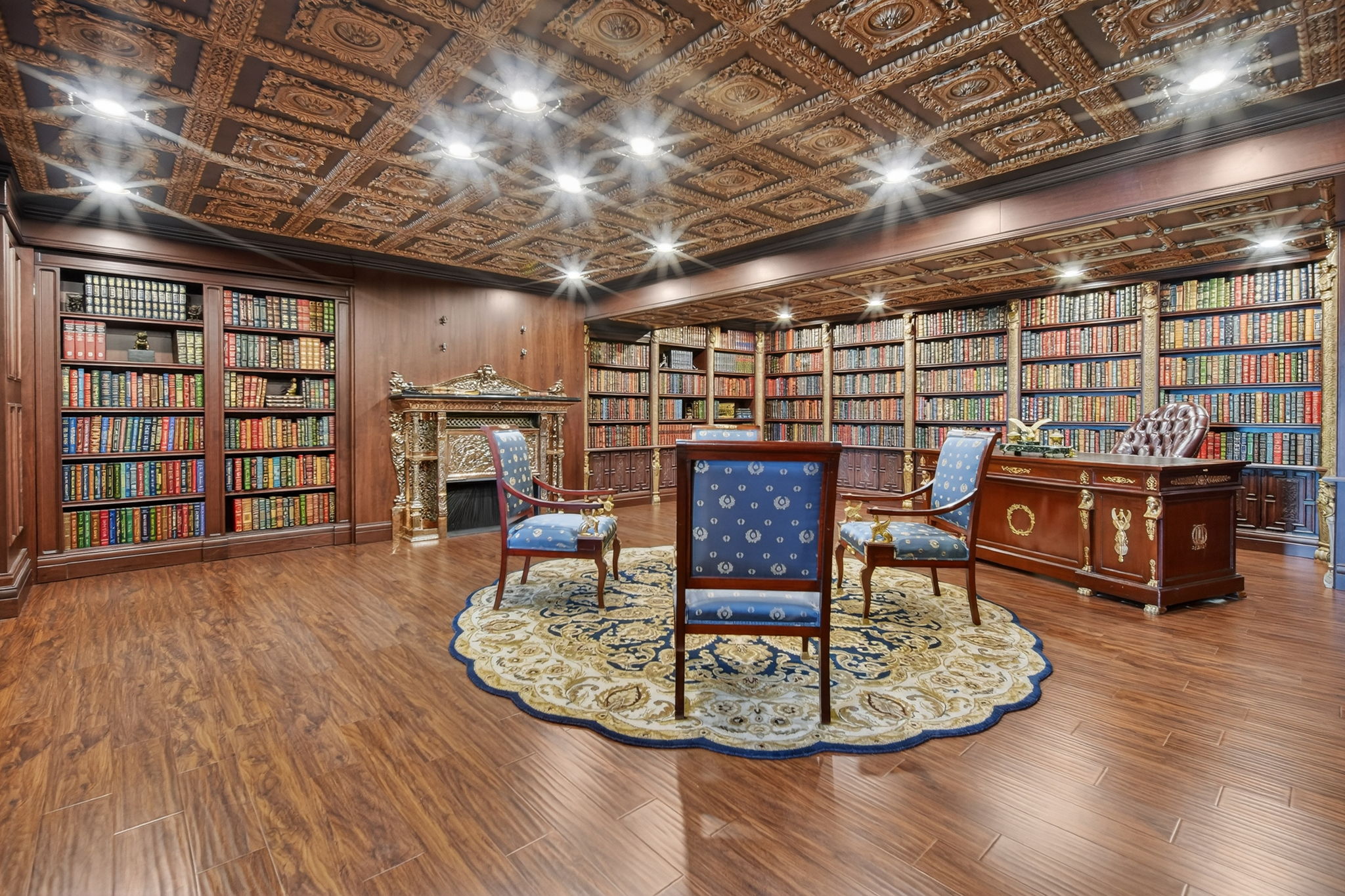 A wood-panelled library — with a secret room beyond