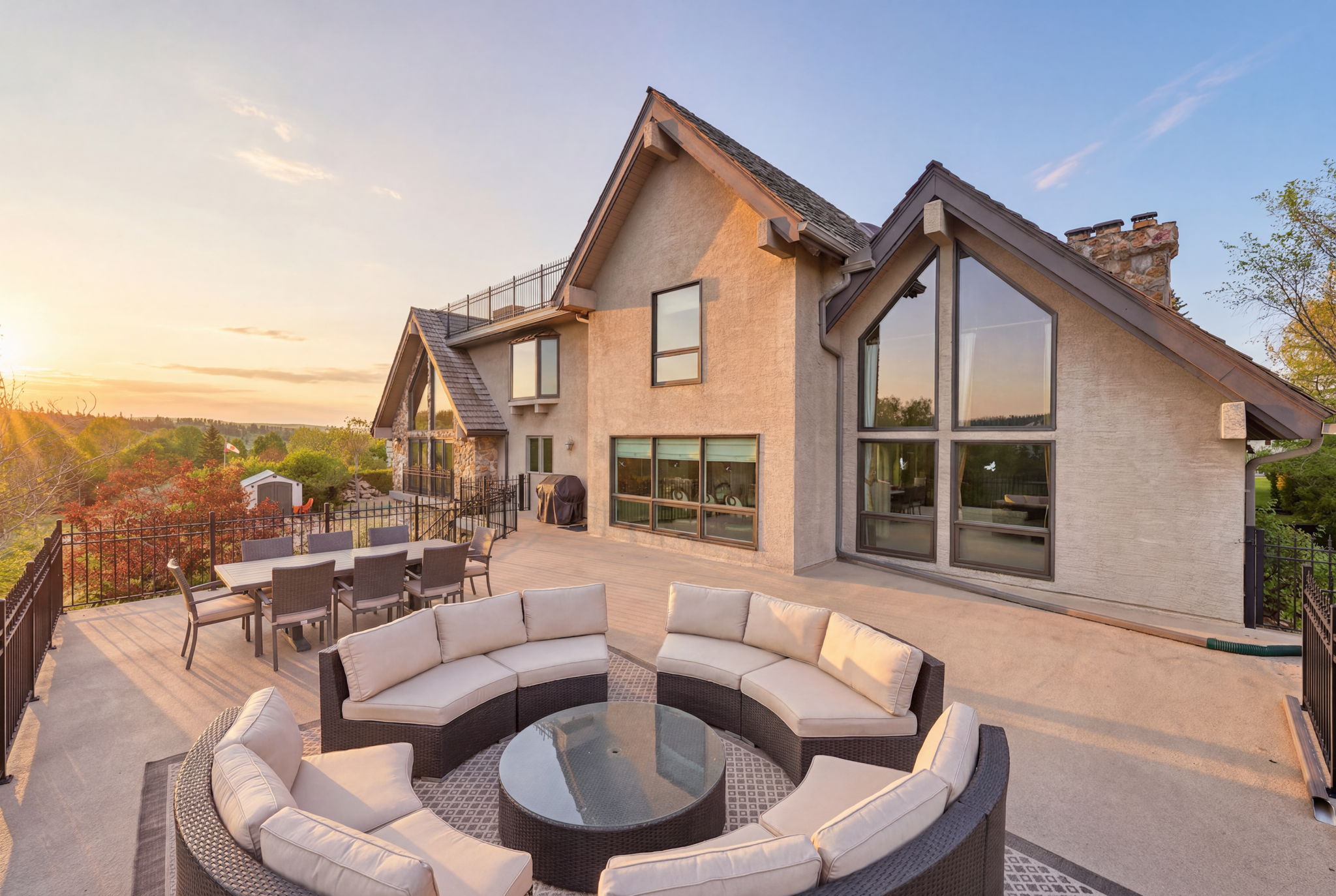 An expansive deck built for sunsets over the Bow