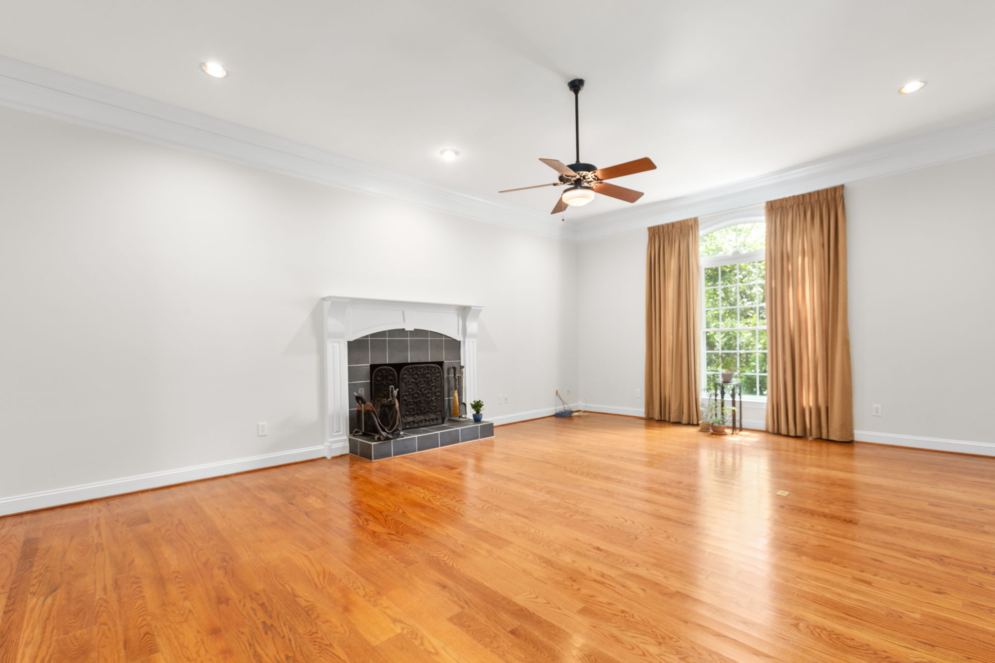 wood fireplace