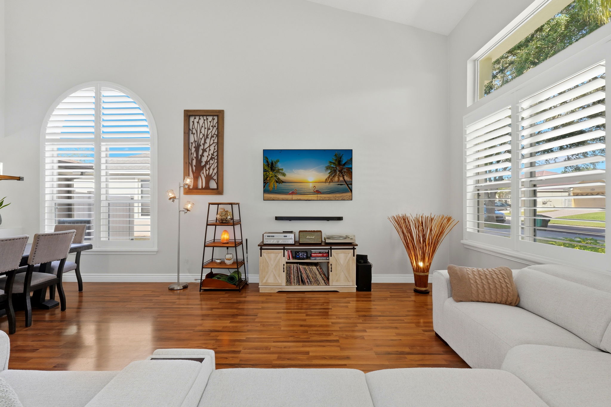 Living Room with Vaulted Ceilings