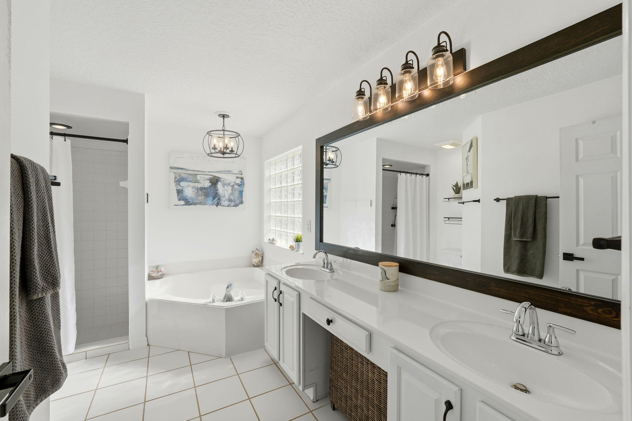 Primary Bathroom with Garden Soaking Tub and Separate Shower