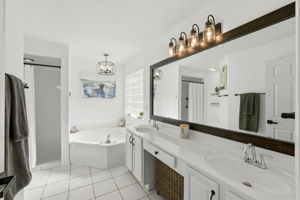 Primary Bathroom with Garden Soaking Tub and Separate Shower