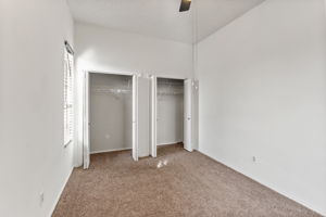 Dual closets offer extra space for the secondary bedroom.