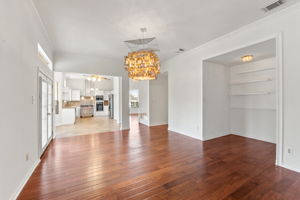 The kitchen, breakfast room look onto the family room.