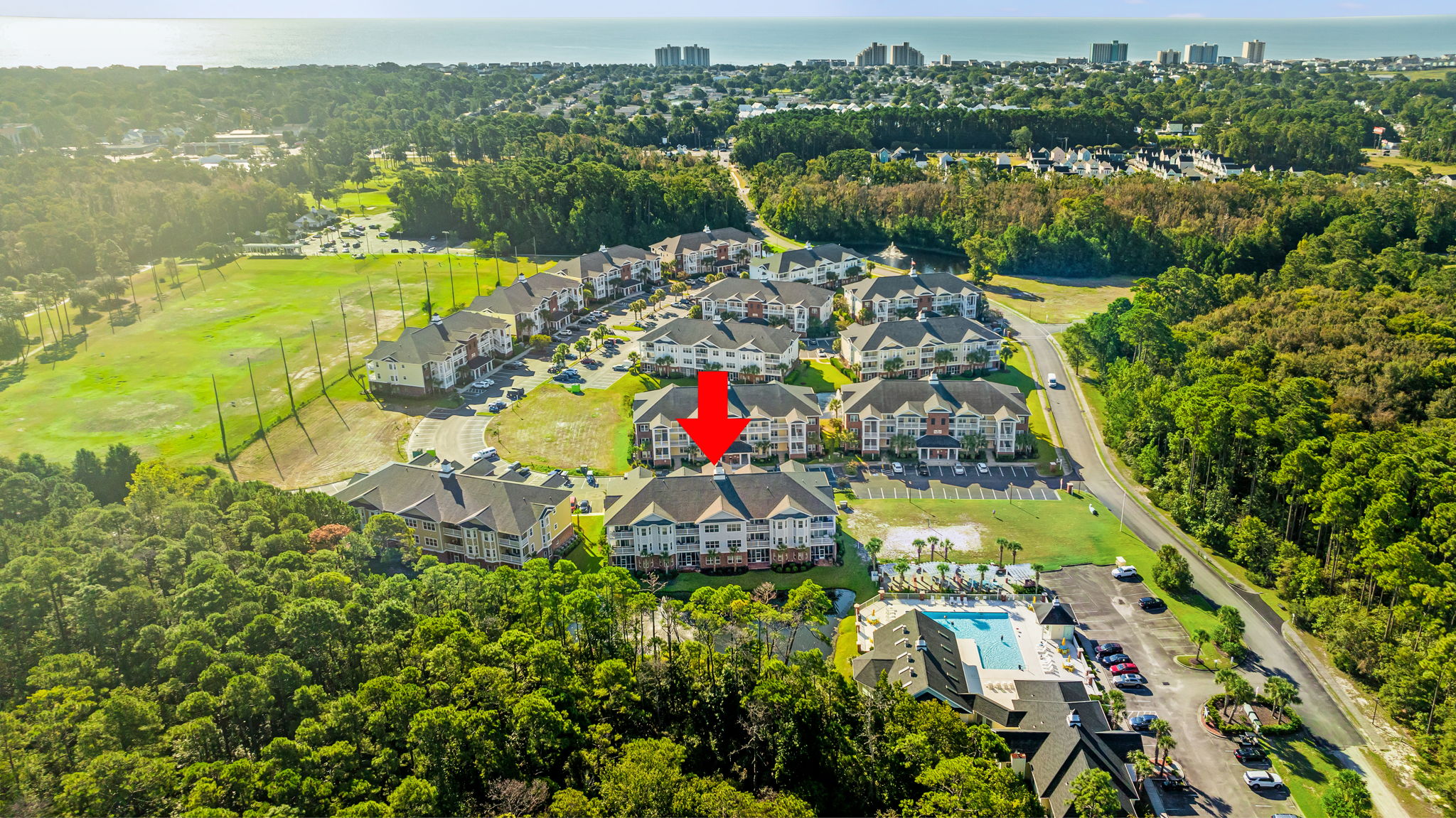 Drone View of Villa location - Golf Cart to Ocean