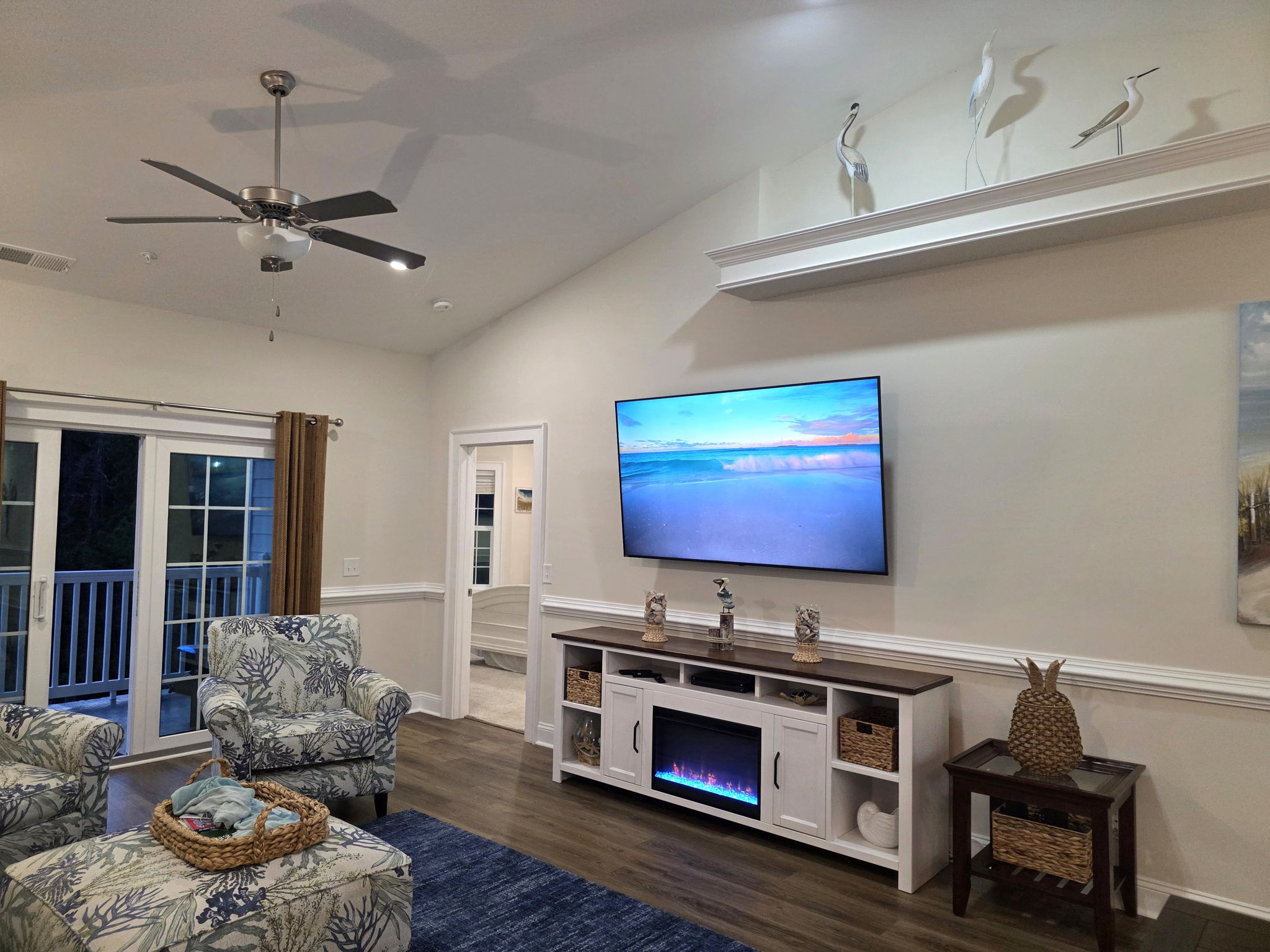 Sunset Evening with Fireplace