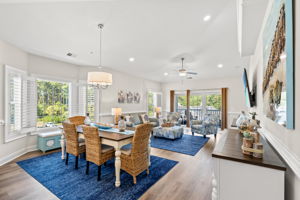 Large Dining area with Bay Windows