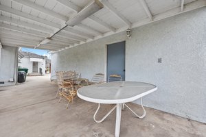Covered patio with lighting