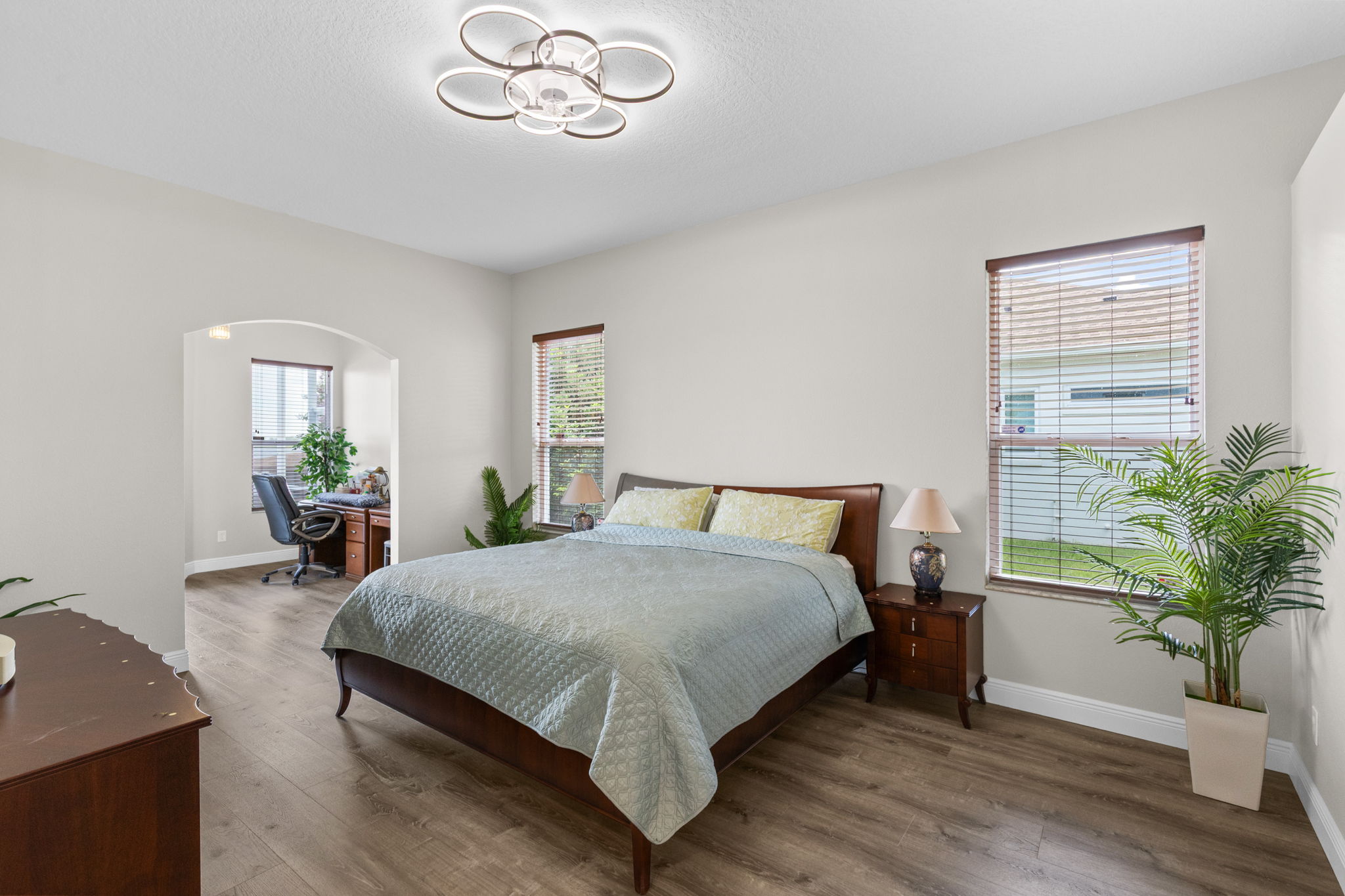 Primary Bedroom with View to Office